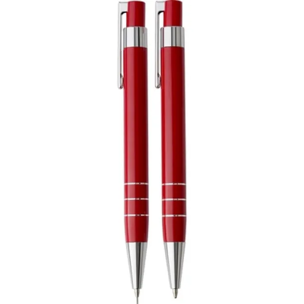  Writing set, ball pen and mechanical pencil red