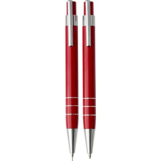  Writing set, ball pen and mechanical pencil red