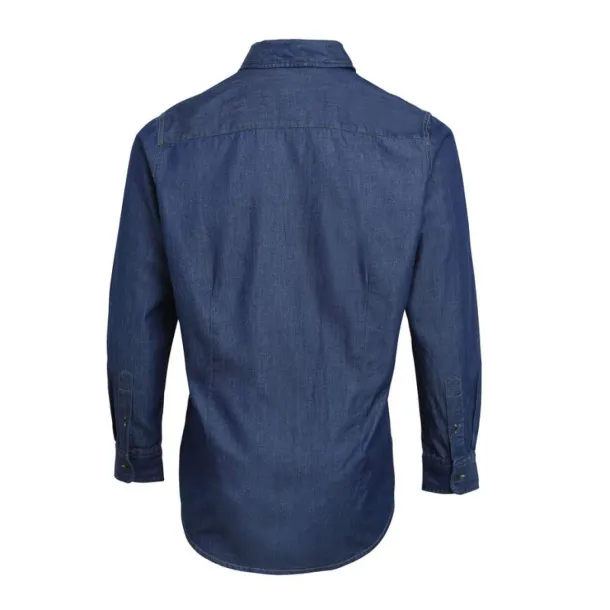  MEN’S JEANS STITCH DENIM SHIRT - Premier Indigo Denim