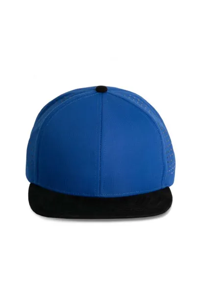  MICRO-PERFORATED SNAPBACK CAP - 6PANELS - K-UP Royal blue Black