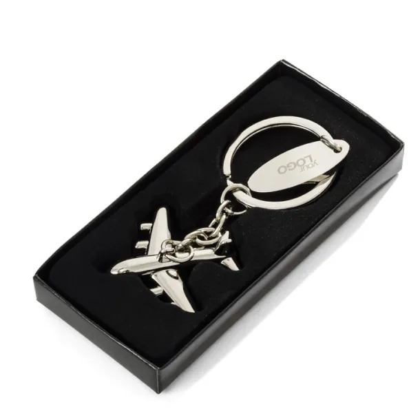 AIRPLANE 3D Keychain srebrny