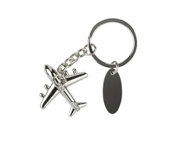 AIRPLANE 3D Keychain srebrny