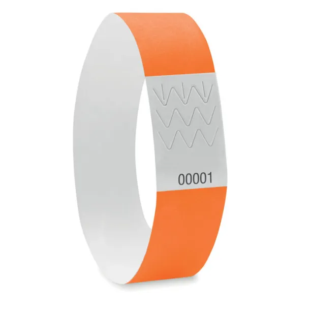 TYVEK One sheet of 10 wristbands Orange