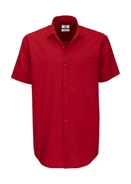  Heritage SSL/men Poplin Shirt - B&C Deep Red