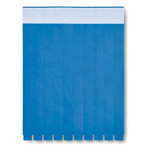 TYVEK One sheet of 10 wristbands Royal blue