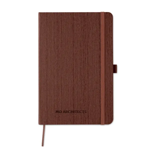 WOODY A5 notebook in PU with penloop Brown