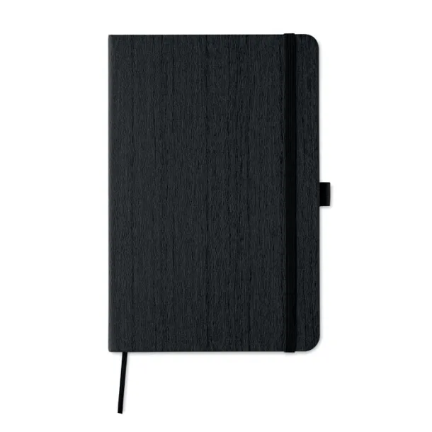 WOODY A5 notebook in PU with penloop Black