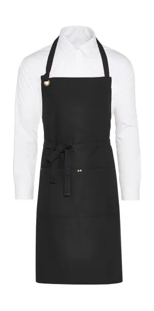  PROVENCE Eyelet Bib Apron with Pocket - SG Accessories - BISTRO (Ex JASSZ Bistro) Black