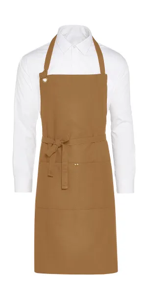  PROVENCE Eyelet Bib Apron with Pocket - SG Accessories - BISTRO (Ex JASSZ Bistro) Caramel