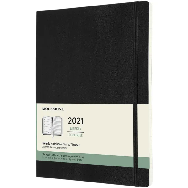 Moleskine XL 12M weekly XL soft cover planner - Moleskine Solid black