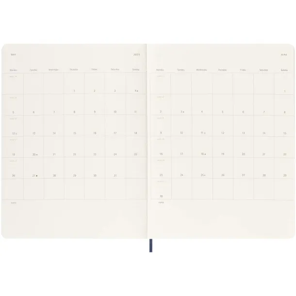 Moleskine XL 12M weekly XL soft cover planner - Moleskine Sapphire blue