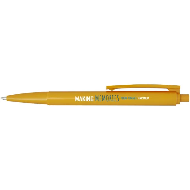 Elsa recycled plastic ballpoint pen (blue ink) - Marksman Yellow