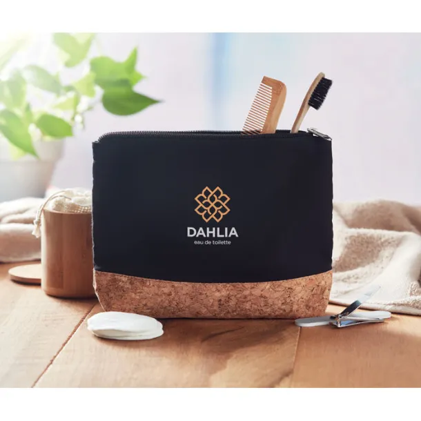 PORTO BAG Cork & cotton cosmetic bag Black