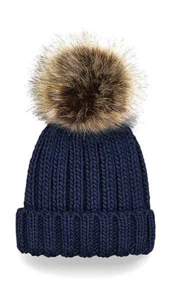  Infant/Junior Fur Pom Pom Chunky Beanie - Beechfield Navy