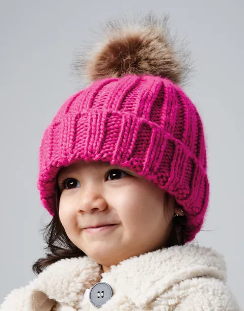  Infant/Junior Fur Pom Pom Chunky Beanie - Beechfield