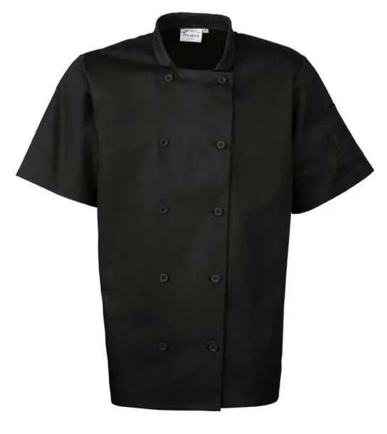  SHORT SLEEVE CHEF'S JACKET - Premier Black