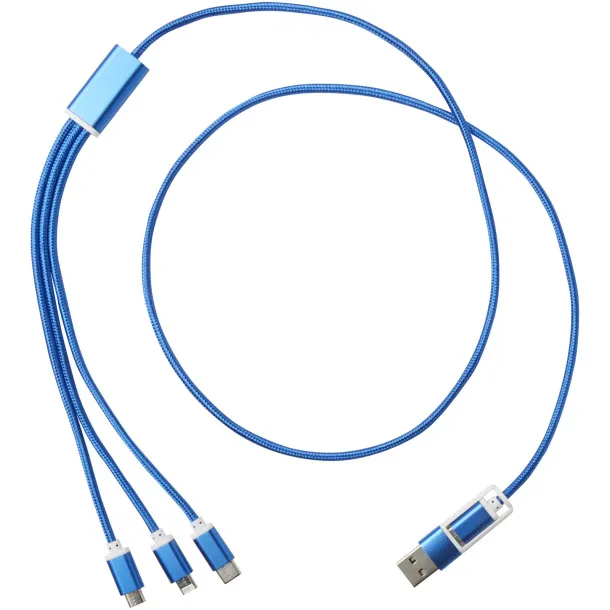 Versatile kabel za punjenje 5-u-1 od recikliranog aluminija Kraljevski plava