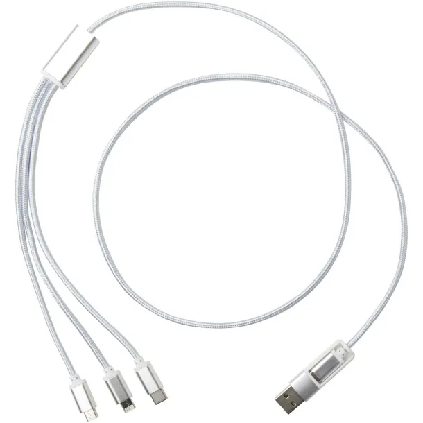 Versatile kabel za punjenje 5-u-1 od recikliranog aluminija Srebrna
