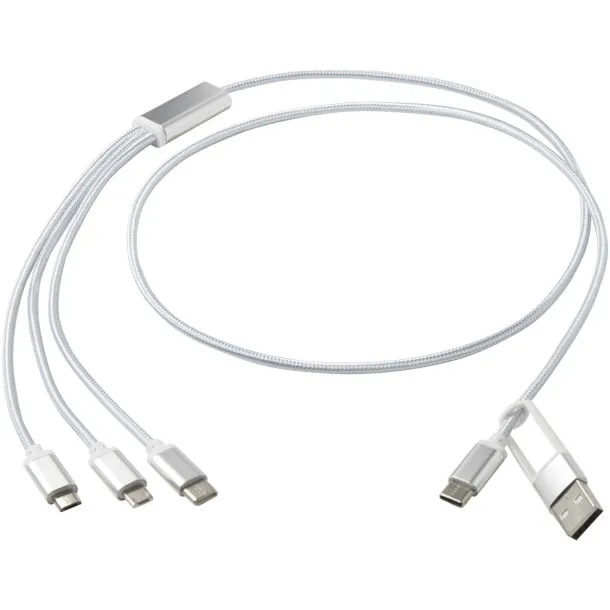 Versatile kabel za punjenje 5-u-1 od recikliranog aluminija Srebrna