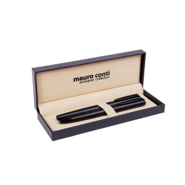  Mauro Conti writing set, ball pen and roller ball pen black