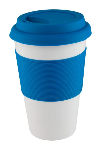 Soft Touch šalica sa silikonskom drškom, 400 ml Plava Bijela