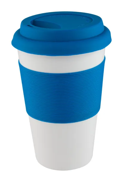 Soft Touch mug with silicone Blue White