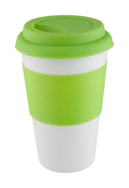 Soft Touch šalica sa silikonskom drškom, 400 ml Limeta zelena Bijela