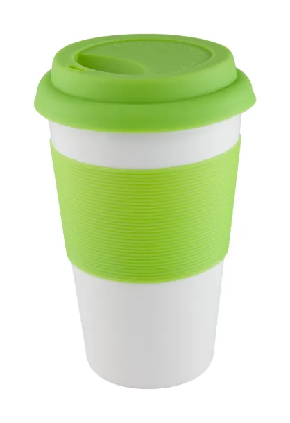 Soft Touch mug with silicone Lime green White