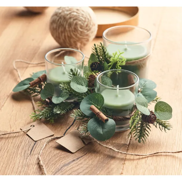 MOSS 2 Christmas candle holder set Green
