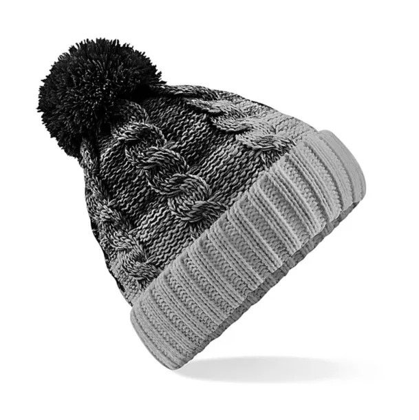  Ombré Beanie - Beechfield Black Light Grey