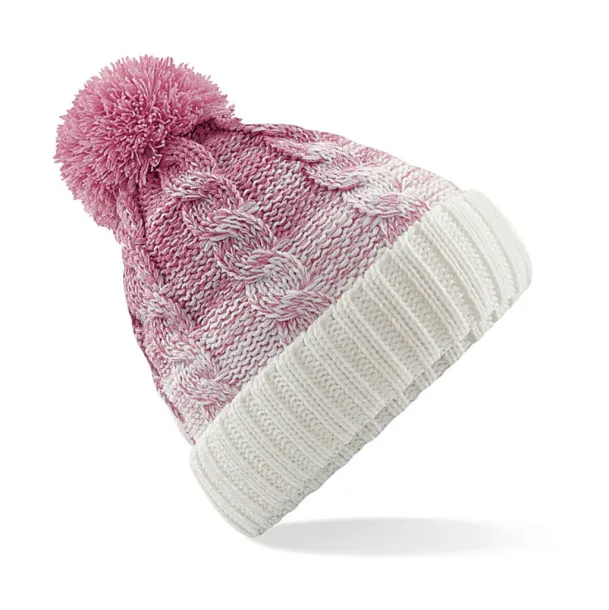  Ombré Beanie - Beechfield Dusky Pink Off White