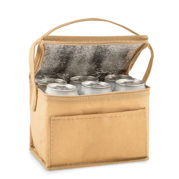 PAPERCOOL 6 can woven paper cooler bag Beige