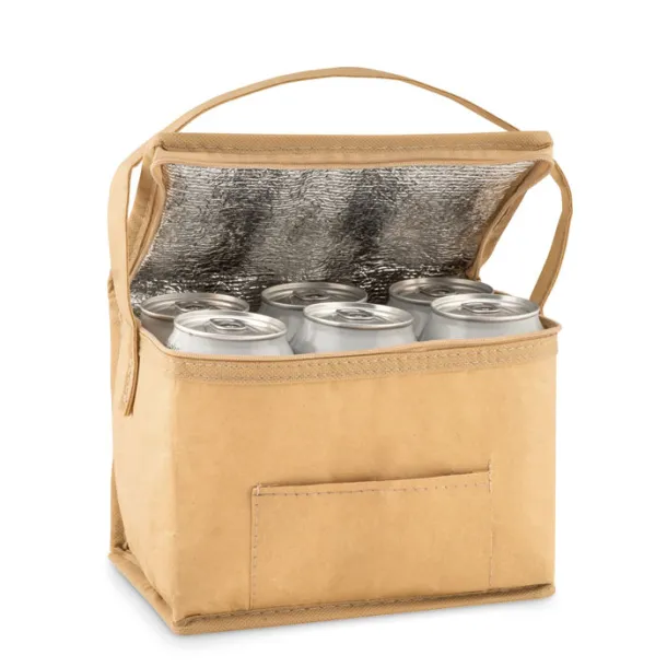 PAPERCOOL 6 can woven paper cooler bag Beige