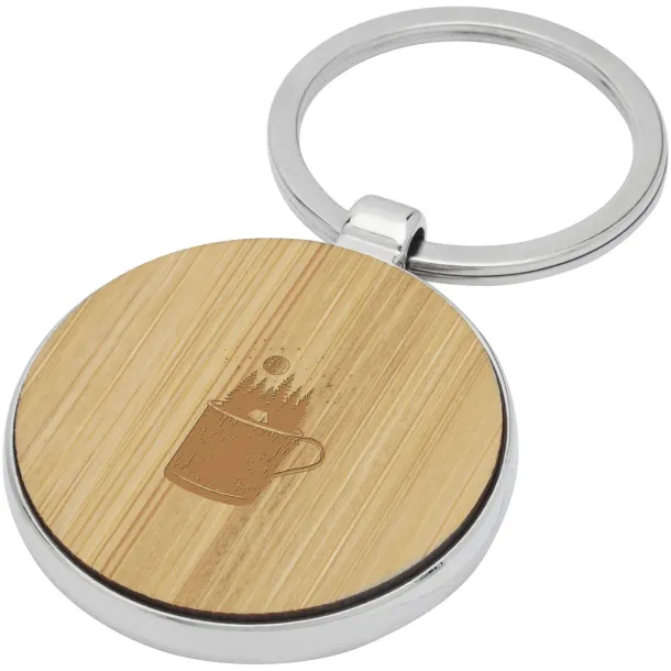 Nino bamboo round keychain Natural