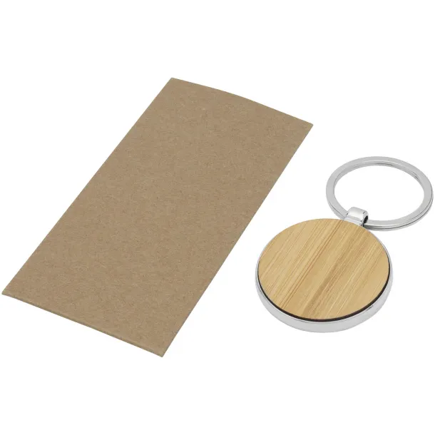 Nino bamboo round keychain Natural