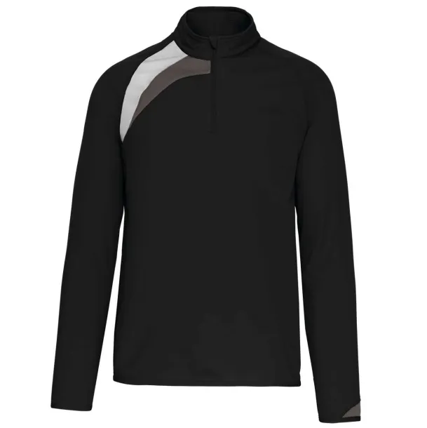  ADULTS' ZIP NECK TRAINING TOP - Proact Black White