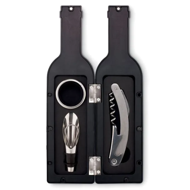 SETTIE Bottle shape wine set Black