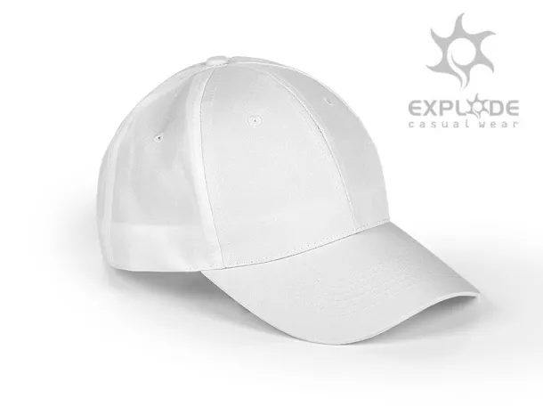 STAR 6 panel polyester cap - EXPLODE White