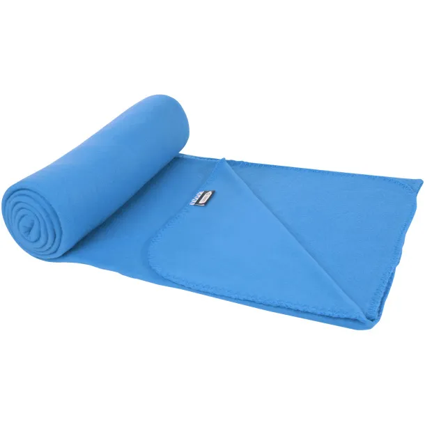 Willow RPET polar fleece blanket - Unbranded Process blue