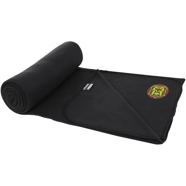 Willow RPET polar fleece blanket Solid black