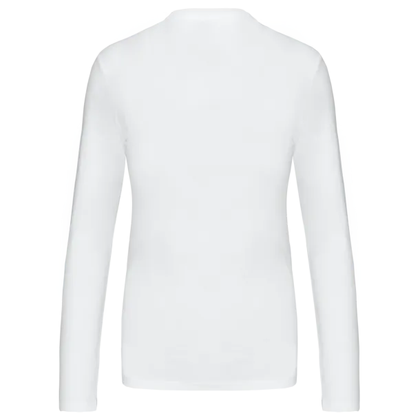  LADIES' LONG-SLEEVED CREW NECK T-SHIRT - Kariban White