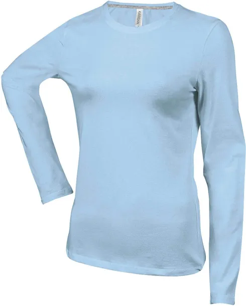  LADIES' LONG-SLEEVED CREW NECK T-SHIRT - Kariban Sky blue