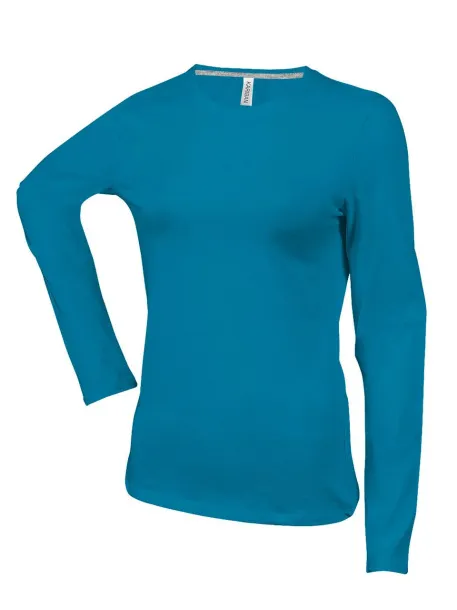  LADIES' LONG-SLEEVED CREW NECK T-SHIRT - Kariban Tropical Blue