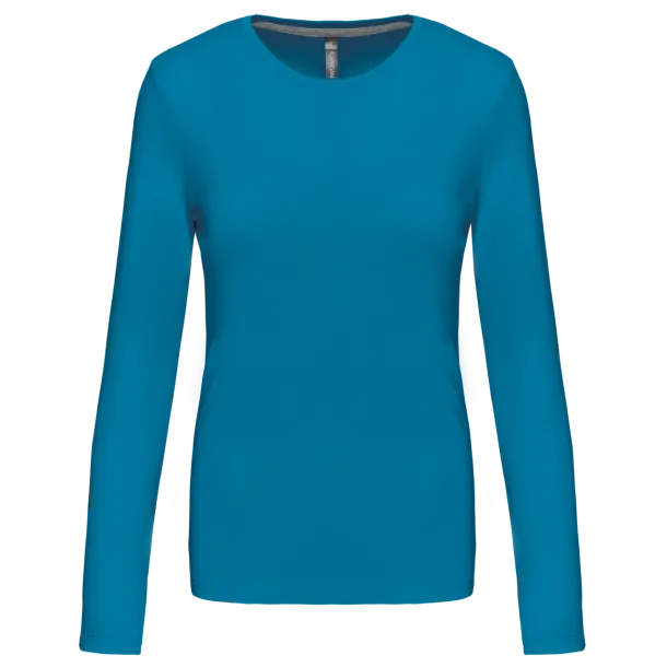  LADIES' LONG-SLEEVED CREW NECK T-SHIRT - Kariban Tropical Blue