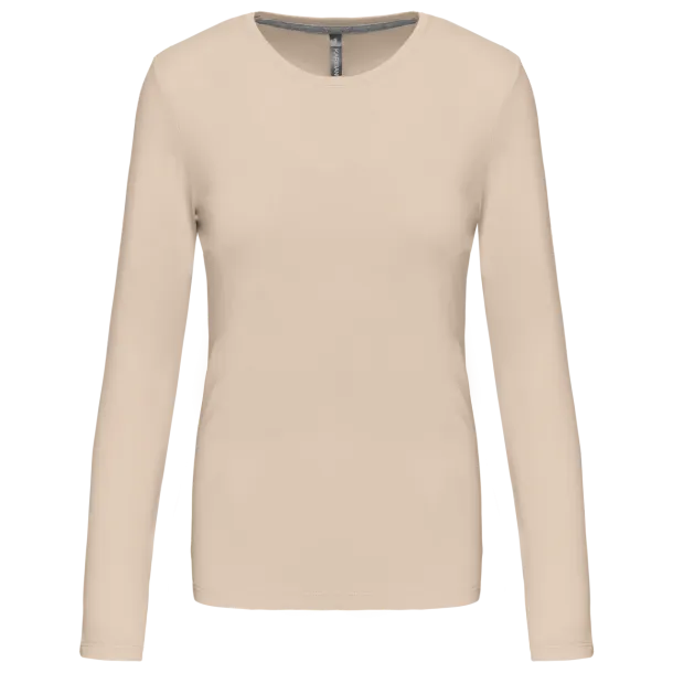  LADIES' LONG-SLEEVED CREW NECK T-SHIRT - Kariban Pjesak smeđa