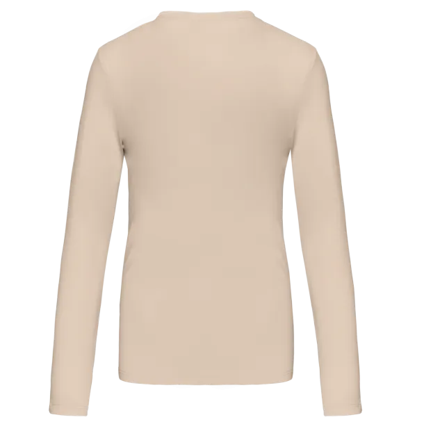  LADIES' LONG-SLEEVED CREW NECK T-SHIRT - Kariban Pjesak smeđa