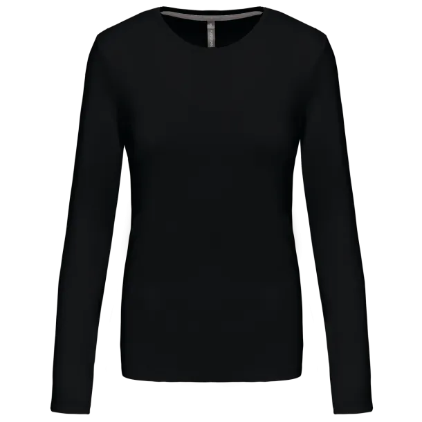  LADIES' LONG-SLEEVED CREW NECK T-SHIRT - Kariban Black