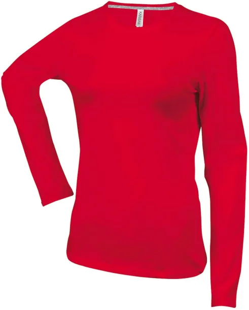  LADIES' LONG-SLEEVED CREW NECK T-SHIRT - Kariban Red