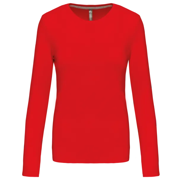  LADIES' LONG-SLEEVED CREW NECK T-SHIRT - Kariban Red