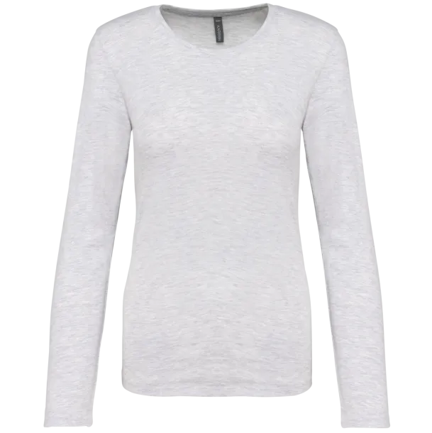  LADIES' LONG-SLEEVED CREW NECK T-SHIRT - Kariban Ash